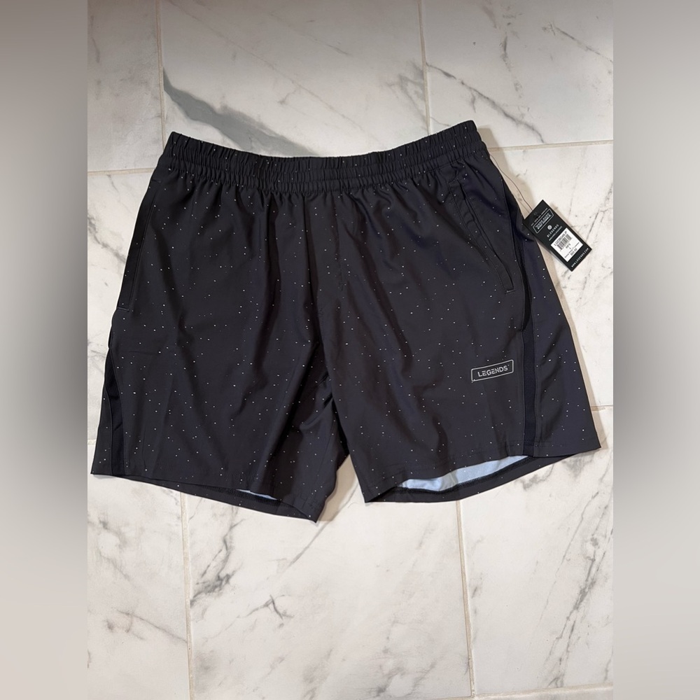 Black and white speckled Legends shorts #activewear